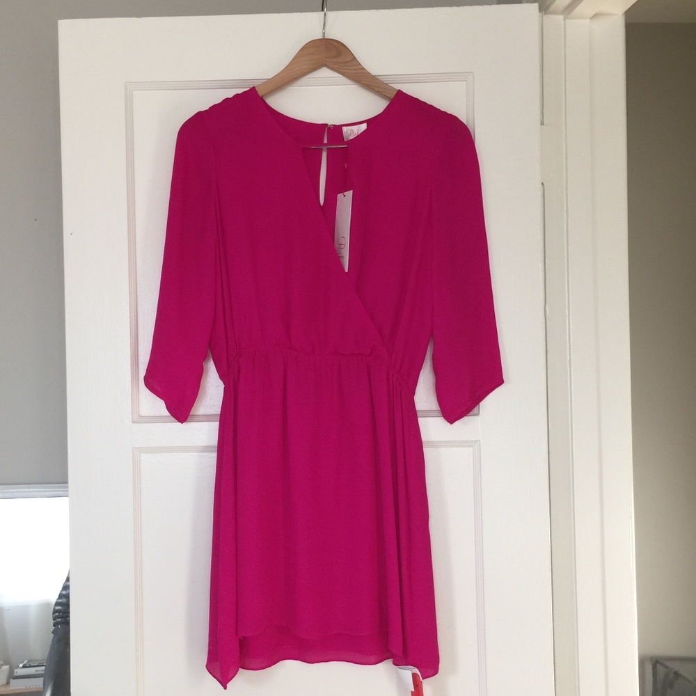 Parker Magenta Silk Dress